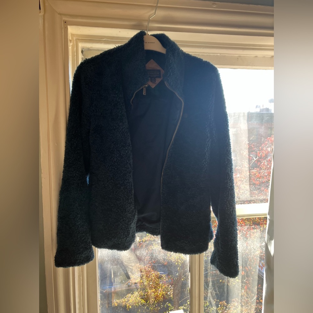 Pendleton Dark Green fleece with plaid accents